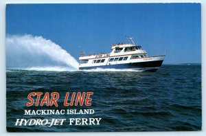 MACKINAC ISLAND, Michigan MI ~ Hydro Jet FERRY RADISSON Star Line 4x6 Postcard
