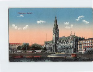 Postcard Rathaus, Hamburg, Germany