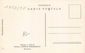 Romania 1937 Peasants in Traditional Costumes Dancing Old Man Flute postcard