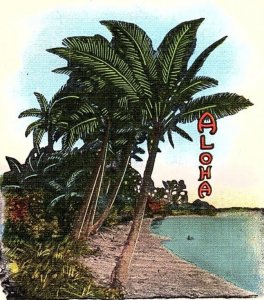 1942 WAIPAHU HAWAII GREETINGS FROM HAWAIIAN ISLANDS LINEN POSTCARD 46-115