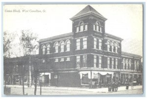 West Carrollton Ohio Postcard Union Block Street Building c1910 Antique Vintage