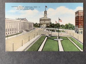 Memorial Square Nashville TN Linen Postcard H2080081113