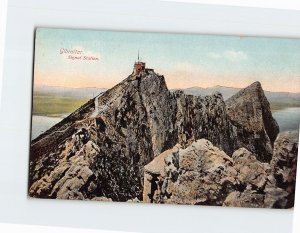 Postcard Signal Station Gibraltar British Overseas Territory