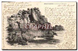 Old Postcard Brittany Ploumanach Tregastel Cliffs