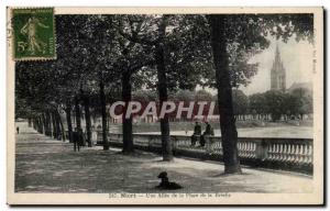 Niort Old Postcard An allee of the place of Breche