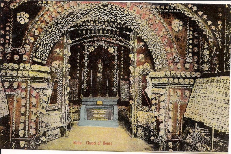 Malta, Chapel of Bones, Ossuary, Skeleton 1910's Church