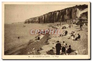 Old Postcard St Valery En Caux The Beach