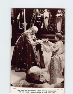 Postcard The Coronation Of H.M. Queen Elizabeth Westminster Abbey London England