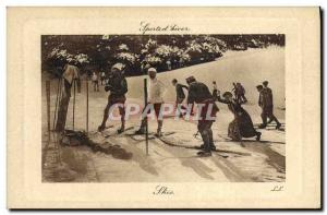 Old Postcard of Sports Ski & # 39hiver