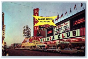 c1960 Casino Center Fremont Street Las Vegas Nevada NV Vintage Antique Postcard