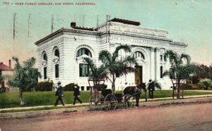 Vintage Postcard 1916 Free Public Library San Diego California Edward H. Mitchel