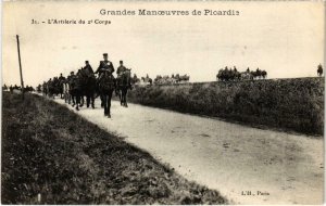 CPA Militaire - Grande Manoeuvres de Picardie L'Artillerie du 2e (91096)
