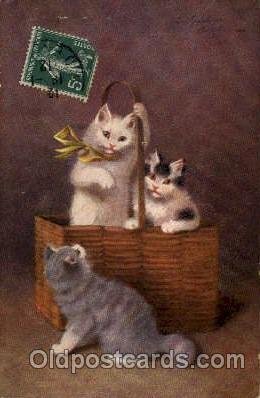 Series 3047 Artist Sperlich Cats 1912 minor corner wear, postal used 1912, wr...