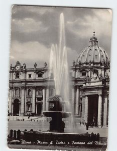 Postcard Piazza S. Pietro e Fontana del Diluvio, Rome, Italy