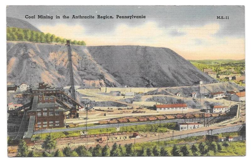 Anthracite Coal Mining Region PA Mebane MS 11 Linen Postcard