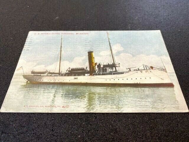 Postcard 1909 US REVENUE CUTTER TUSCARORA, Milwaukee WI, pub. Kropp 4210