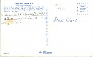 1969 Peggy Ann Truck Stop Smorgasbord Rockwood Tennessee Postcard