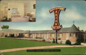 Denver CO Radiant Motel Interior Multi-view Postcard
