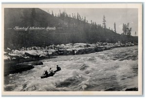 c1940's Whitehorse River Rapid Canoe Yukon Territory Canada RPPC Photo Postcard