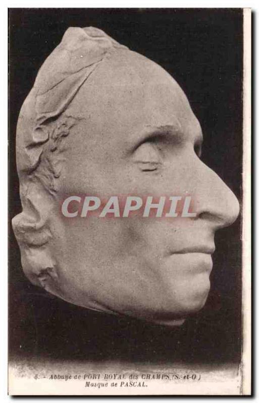 Postcard Abbey of Port Royal des Champs mask of Pascal