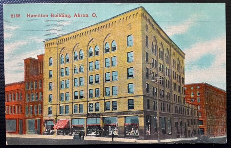 Vintage Postcard 1910 Hamilton (Central Savings) Building, Akron, Ohio OH