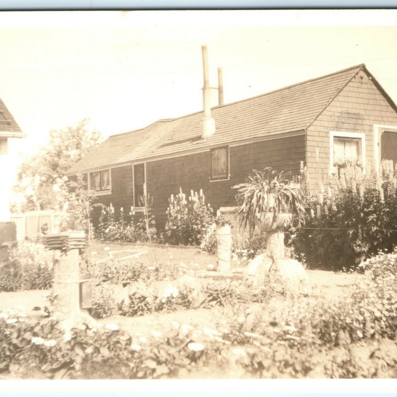 1920s-30s Charming Summer House RPPC Vancouver BC Photo Home Plants Postcard A44