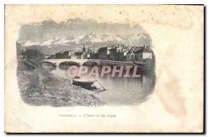 Old Postcard Grenoble Isere and the Alps