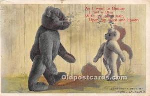 Bear Artist Fred L Cavally JR. 1909 crease right bottom corner, corner wear, ...