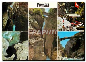 Postcard Modern Viamalaschlucht bei Thusis San Bernardino an der Strasse