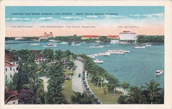 Florida West Palm Beach Looking Eastward Across Lake Worth