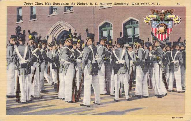 Upper Class Men Recognize Plebes - West Point NY, New York - Linen