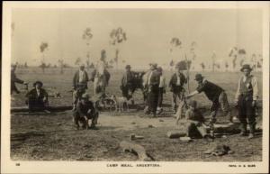 Argentina Cowboys Camp Meal c1915 Real Photo Postcard