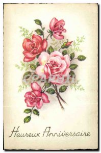 Old Postcard Happy Birthday Flowers