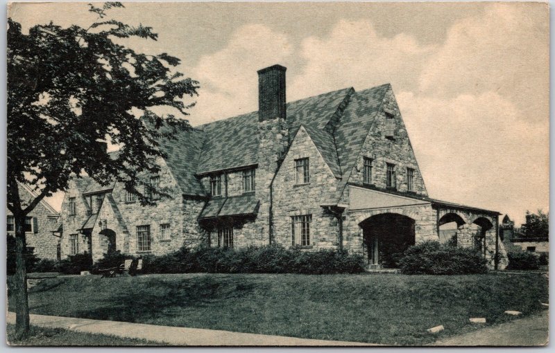 State College Pennsylvania PA, Alpha Kappa Pi Fraternity, Lawn, Vintage Postcard