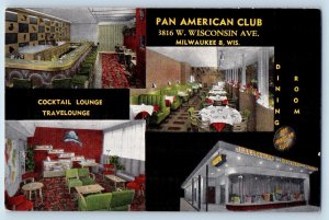 Milwaukee Wisconsin Postcard Pan American Club Restaurant Scene c1940's Vintage