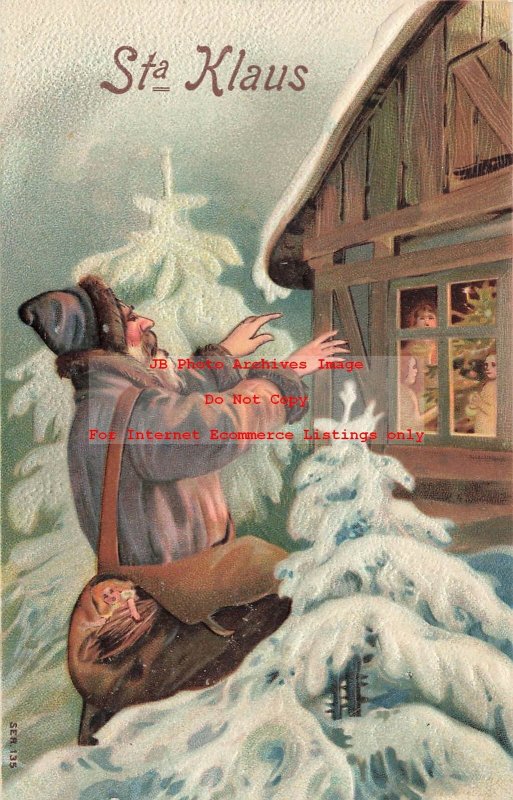 Christmas, Selmar Bayer No 135-2, Brown Robe Waving Arms at Children