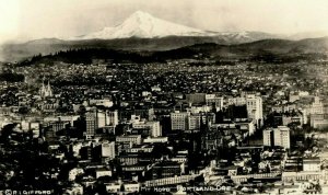 c1910 Aerial of Portland Oregon OR Mt. Hood RPPC Photo Vintage Postcard 