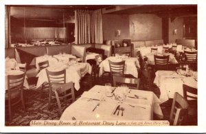 New York City Drury Lane Restaurant Main Dining Room 1953