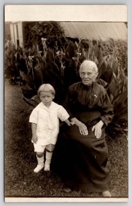 York PA 90yr Old Catherine Weitzel & Great-Grandson Billy Foller Postcard L45