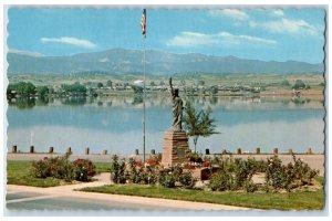 c1960 Boy Scout Monument Lake Loveland Statue Liberty Denver Colorado Postcard