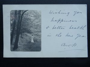 From MOSSLEY Unknown Location - New Year Happiness & Better Health c1908 RP PC