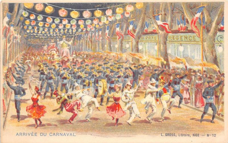D47/ Nice France Foreign Postcard c1910 Carnival Parade Torches 17