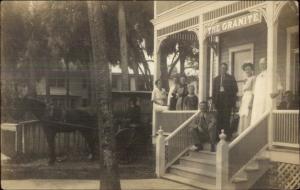 Florida? THE GRANITE Hotel Horse Wagon - Porch c1910 Real Photo Postcard