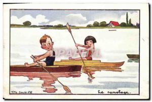 Old Postcard Boating