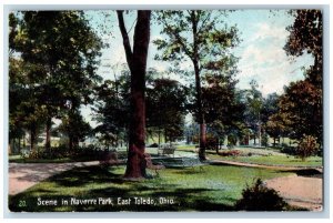 East Toledo Ohio OH Postcard Scene In Navarre Park Bench 1908 Posted Antique