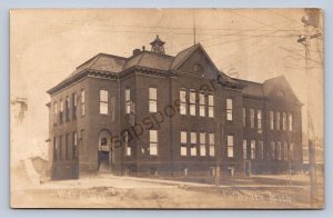 K10/ Plymouth Michigan RPPC Postcard c1910 High School Building 28