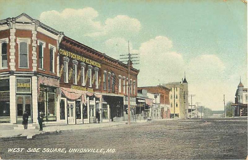 West Side Square Unionville Missouri MO Divided Back United States