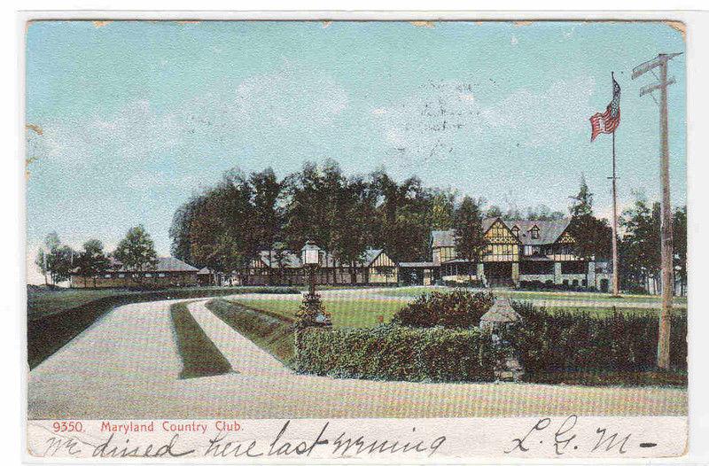 Maryland Country Club Baltimore MD 1907 postcard