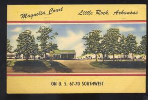 LITTLE ROCK ARKANSAS MAGNOLIA COURT VINTAGE LINEN ADVERTISING POSTCARD ARK.