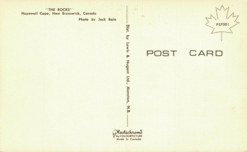 Canada The Rocks Hopewell Cape New Brunswick Vintage Postcard 07.26